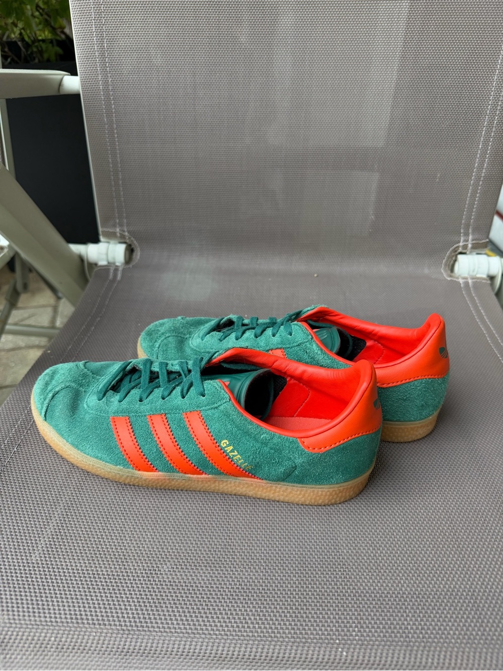 adidas Gazelle Suede Sneaker - Green with Red Accents